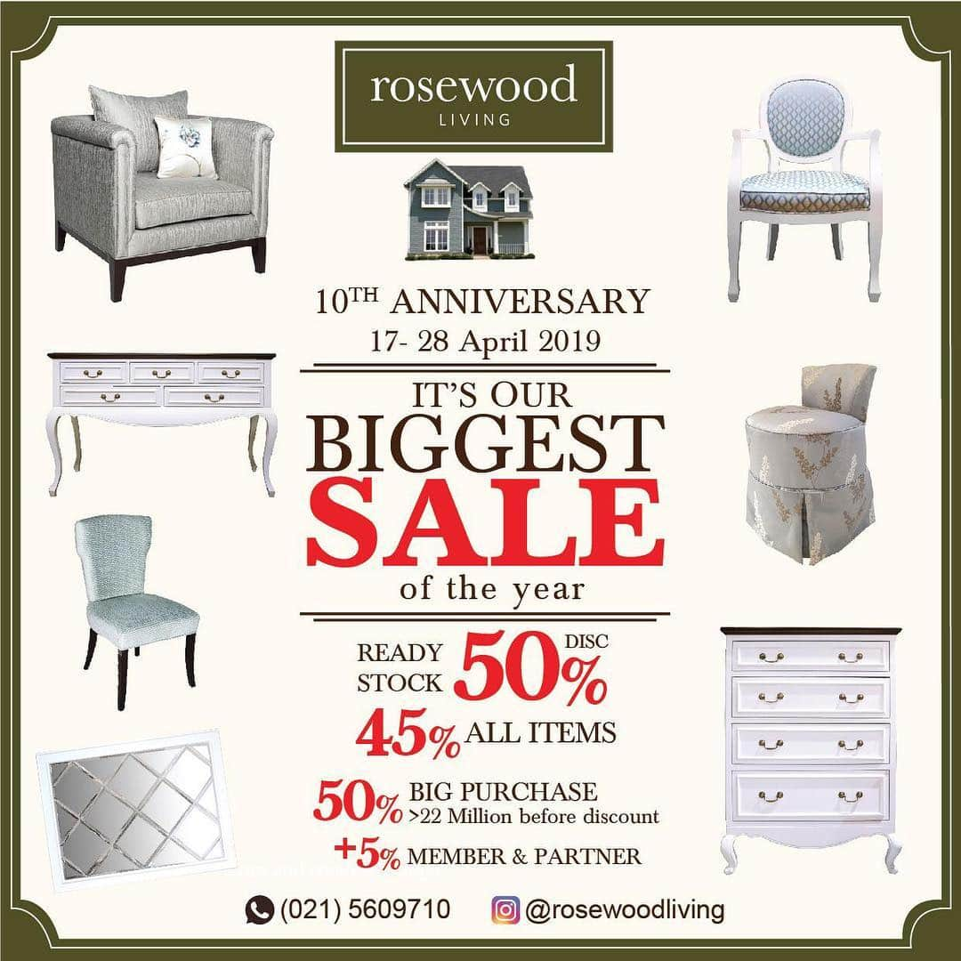 Ivan Gunawanさんのインスタグラム写真 - (Ivan GunawanInstagram)「@rosewoodliving EXHIBITION MALL TAMAN ANGGREK 22-28 APRIL 😍🎉🎉 Celebrating our 10th anniversary with NEW COLLECTIONS, BIGGEST DISC upto 50%, plus 5% for member &partners, gifts and lucky dip 🤩🤩 Come Now! Enjoy our biggest discount of the year and meet up with Ivan Gunawan and other celebrities 😍✨🛋💙🏡 Info: Eka Rosewood TA 021-5609710 😍」4月23日 20時57分 - ivan_gunawan