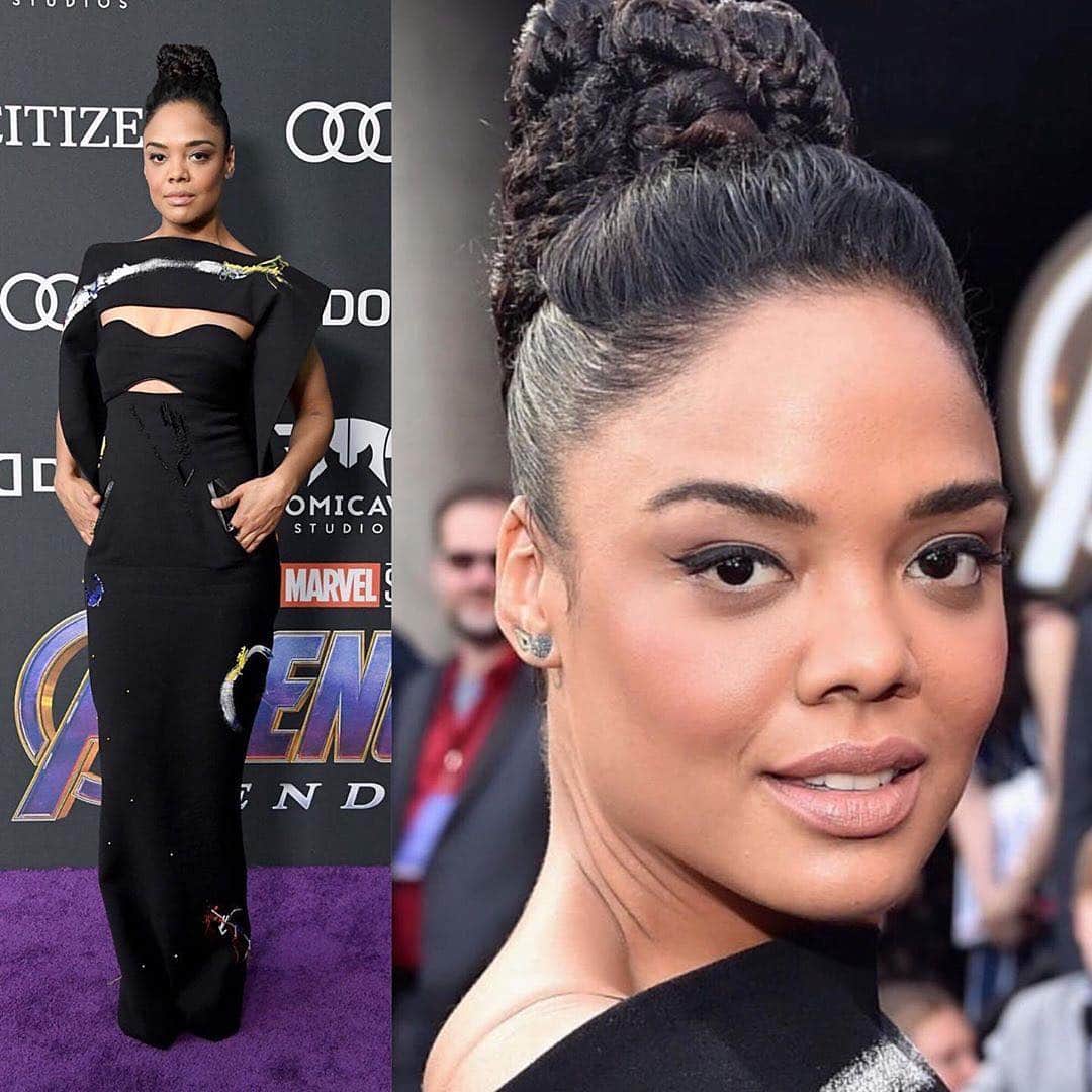 Lacy Redwayさんのインスタグラム写真 - (Lacy RedwayInstagram)「✨ Tessa Thompson ✨ lastnight for the Avengers Premiere .  Styled by @waymanandmicah  Makeup @kirinstagram  #HairByLacyRedway #tessathompson #avengersendgame #lacyxtessa」4月23日 21時56分 - lacyredway