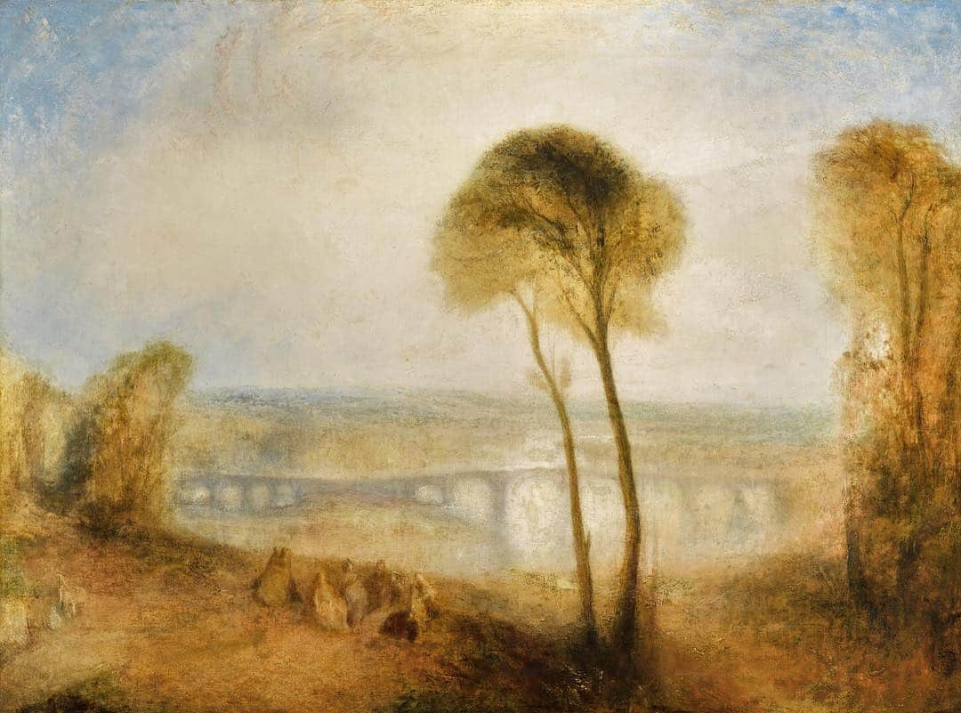 サザビーズさんのインスタグラム写真 - (サザビーズInstagram)「Happy Birthday to J.M.W. #Turner who was born #OTD in 1775. Britain’s favourite artist, Turner is one of the preeminent figures that mark the pages of history. Perpetually engaged with the art of both his predecessors and contemporaries, he was at the same time possibly the first ‘modern’ painter; who directly inspired the Impressionism of the nineteenth century, and presaged the Abstract Expressionism of the twentieth century.  This painting is one of an important group of works created by Turner in the last ten years of his life. Essentially explorations of the effects of light, these visionary, experimental late works were painted by the artist for himself, rather than for exhibition or for sale, and retained for the development of his art.  Unveiled today as part of our travelling exhibition in #Moscow, Landscape with Walton Bridges will be one of the highlights of our Old Master Evening sale in London this July.  #SothebysMasters #sothebysrussia」4月23日 22時10分 - sothebys