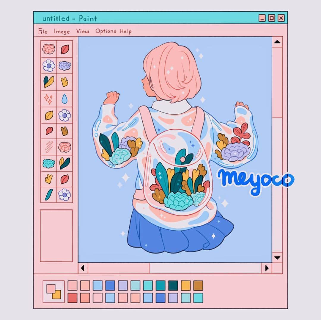 meyocoさんのインスタグラム写真 - (meyocoInstagram)「Sort of a redraw of an old artwork from 2016! Swipe to see the old artwork ➡️🌸」4月24日 0時16分 - meyoco