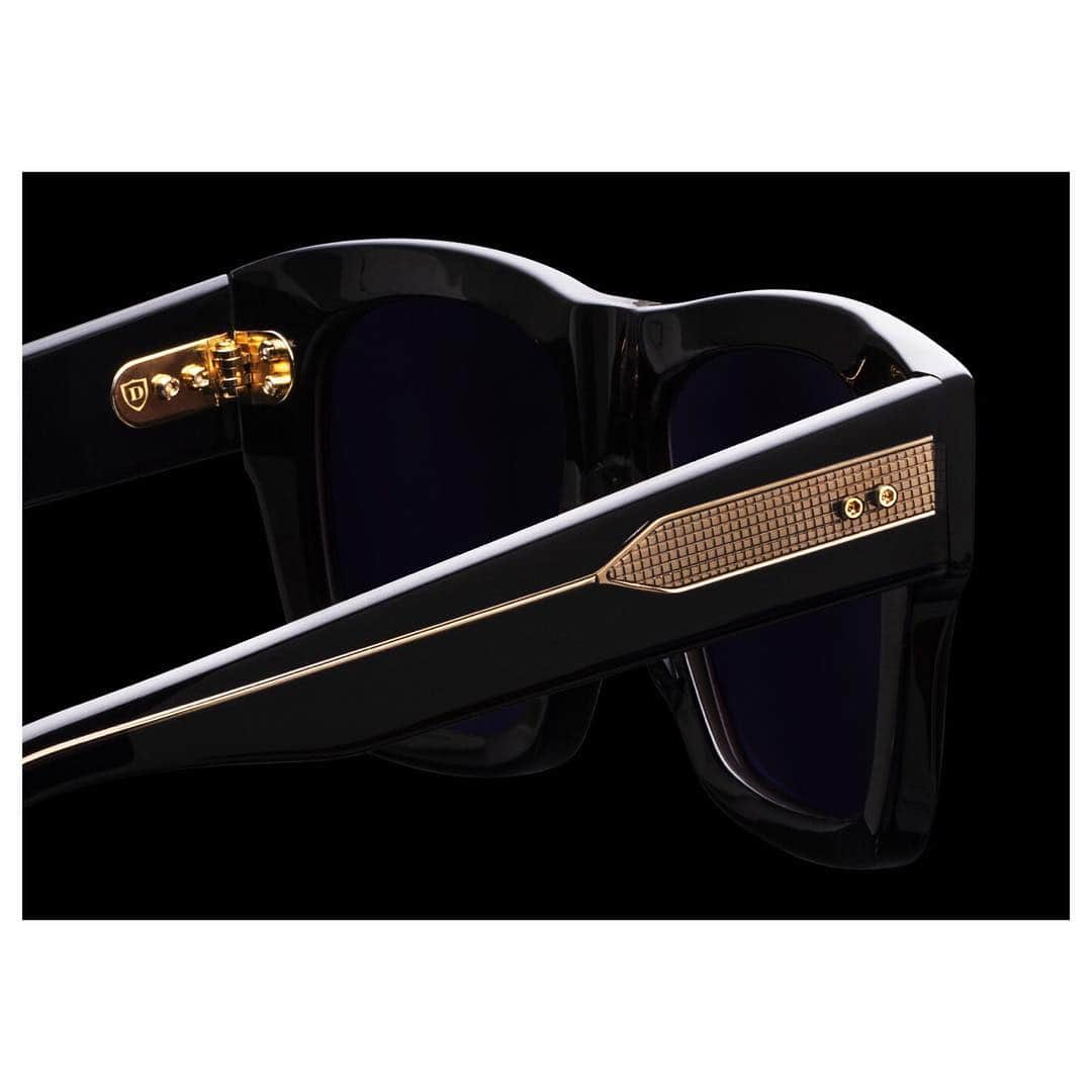 ディタのインスタグラム：「The Creator Limited Edition has temples that are made of crystal grey acetate with a solid black laminate on the back which highlight the custom gold wire core.  Available now on dita.com - link in bio #DITAeyewear #DITAsunglasses」