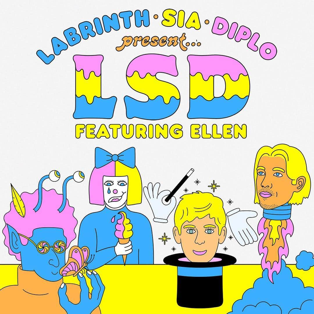 シーアさんのインスタグラム写真 - (シーアInstagram)「🌀TOMORROW 🌀 #LSD hits @TheEllenShow stage - Team Sia」4月24日 2時01分 - siamusic