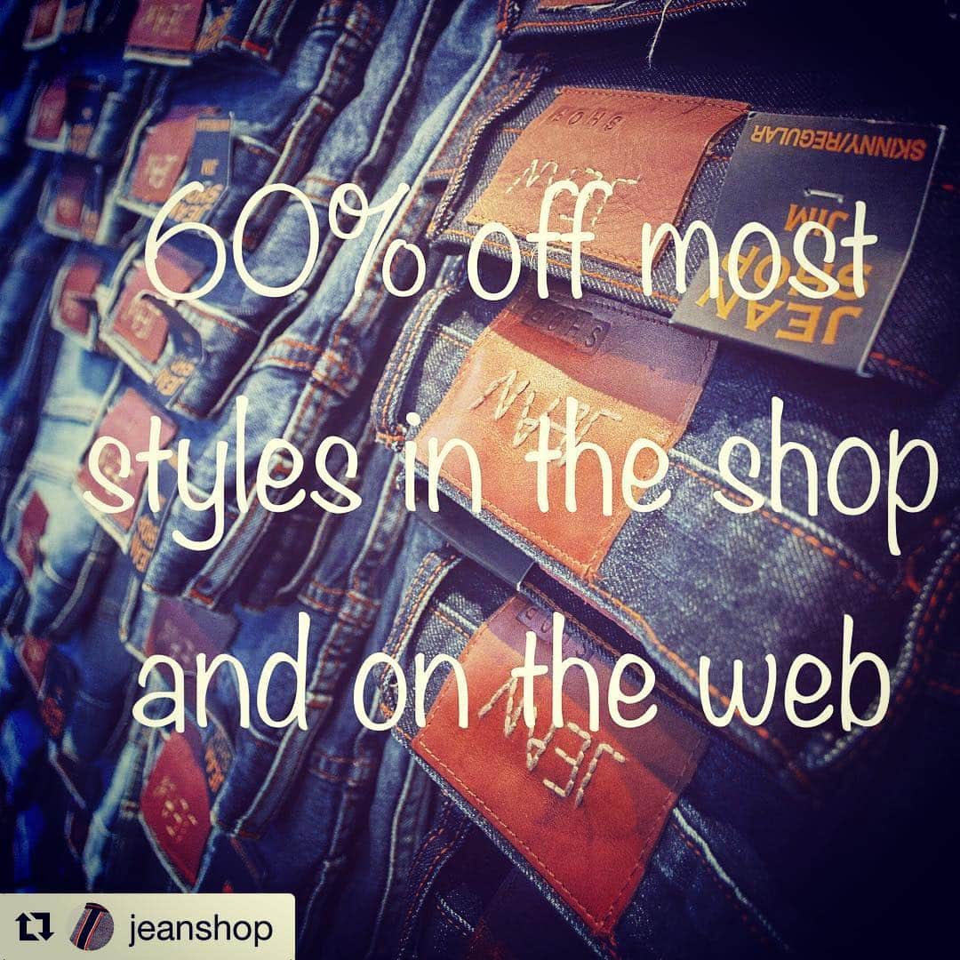 のインスタグラム：「60% off some great stuff. Grab it now, it’s going very quickly. #jeanshopnyc #jeanshop #60%off #denim #jeans #shopjeans」