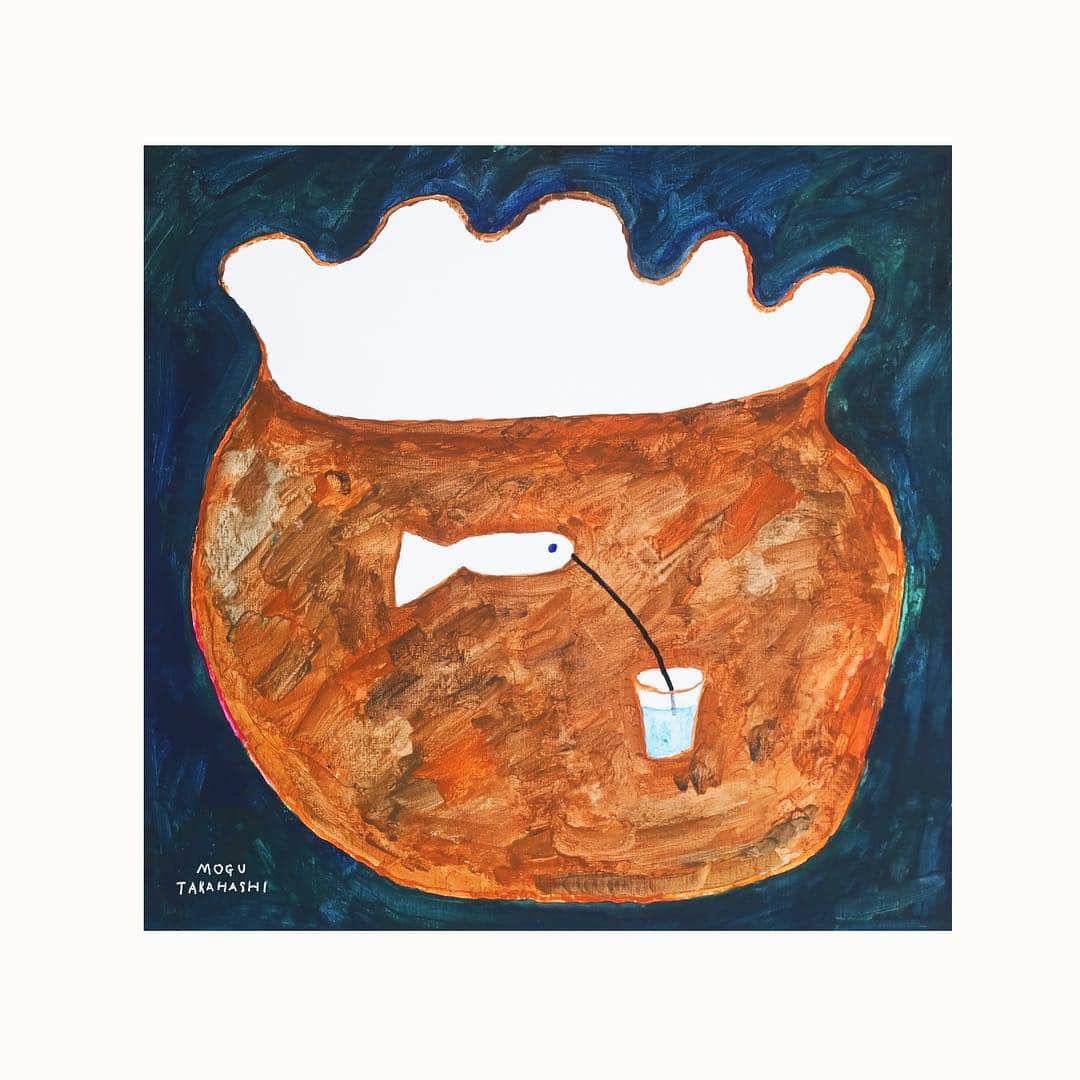 Mogu Takahashiのインスタグラム：「Tea Break Happy Gouache on canvas, 600x600mm / 2019 This will be shown in my upcoming exhibition @lamingtondrive in Melbourne, from 8May :) #mogutakahashi #lamingtondrive」