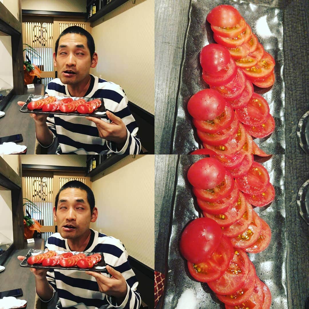 山本しろうさんのインスタグラム写真 - (山本しろうInstagram)「トマトはやっぱりゆたか家のトマトにかぎる #二日で一トマト #ゆたか家 #東池袋 #小島よしお #トマト #トマト！！」4月24日 10時29分 - yamamotoshiroto