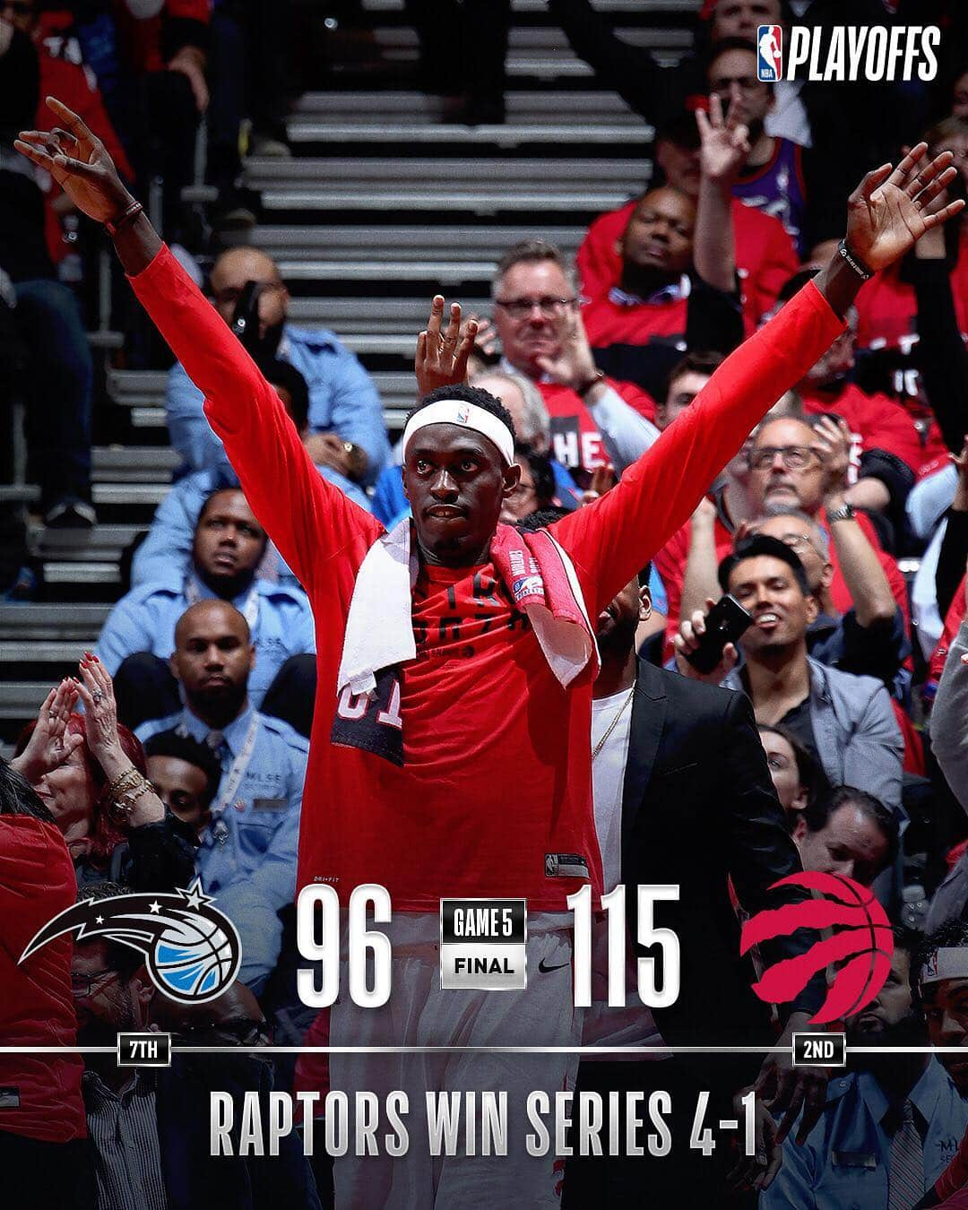 NBAさんのインスタグラム写真 - (NBAInstagram)「The @raptors advance to the Eastern Conference Semis with 115-96 victory at home! #NBAPlayoffs」4月24日 11時20分 - nba