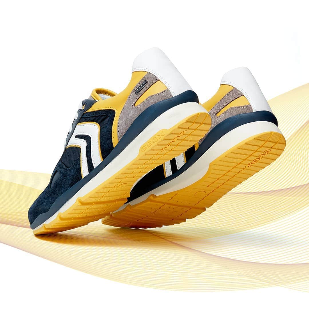 のインスタグラム：「“If we were meant to stay in one place, we would have roots instead of feet.” Explore the #world with #sneakers and apparel that guard against the elements - the AMPHIBIOX™ Collection by Geox. Be ready for anything in sneakers that offer ultimate breathability and comfort around the clock & keep water out and feet safely dry as you #explore the world.」