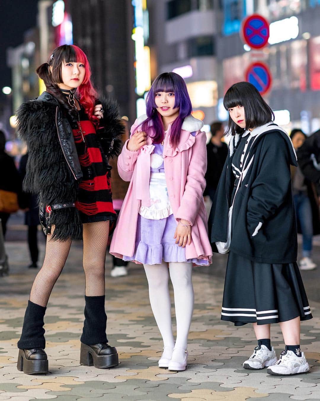 Harajuku Japanさんのインスタグラム写真 - (Harajuku JapanInstagram)「17-year-old Remon (@REMON1103), 19-year-old Yuzuremon (@yuzu_96_), and Tau (@tau_uzzz) on the street in Harajuku wearing fashion by Kill Remote, Hellcat Punks, Demonia, Angelic Pretty, Nile Perch, Balmung, Killstar, Miho Matsuda, Konpeitou, and Puma.」4月24日 22時51分 - tokyofashion