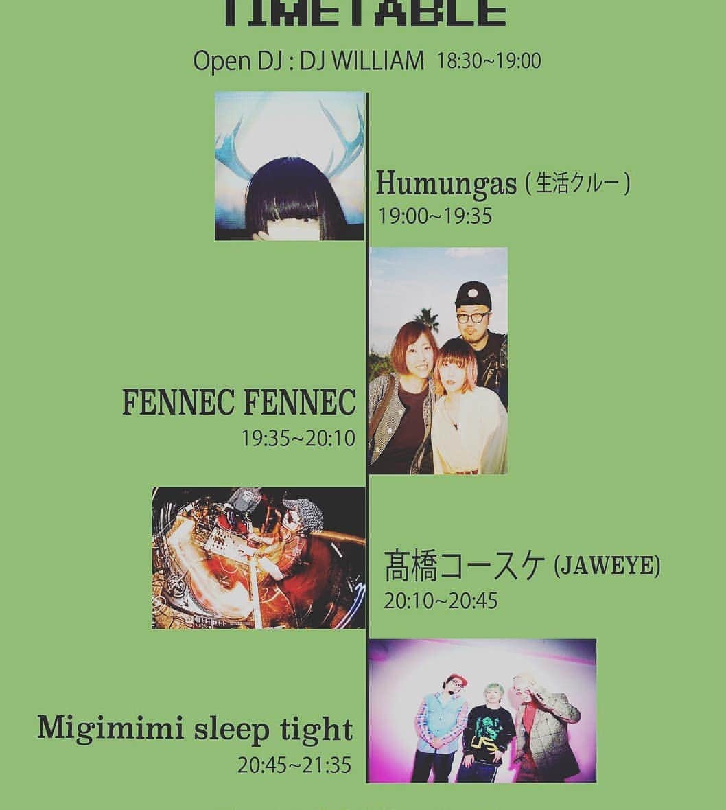 のインスタグラム：「さて、間もなくスタートですよー☺オープンはれんれん☺️ #Migimimisleeptight  #gleepnight  #humungas #fennecfennec  #jaweye」