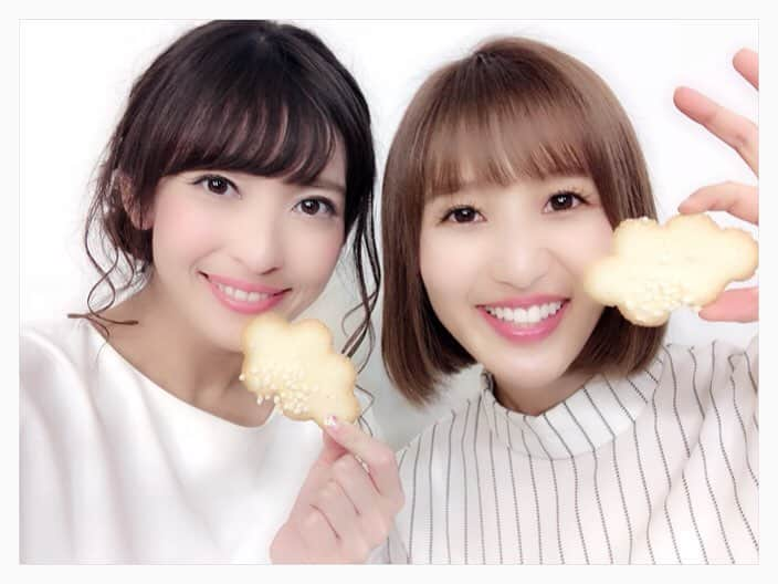 山岸愛梨さんのインスタグラム写真 - (山岸愛梨Instagram)「一緒に雲を食べたよー(*^^*)☆ #こと座流星群 #いずみんと一緒に番組やったのはポン子ちゃんだけどお菓子を食べるのはマネージャー」4月24日 18時55分 - airi_yamagishi