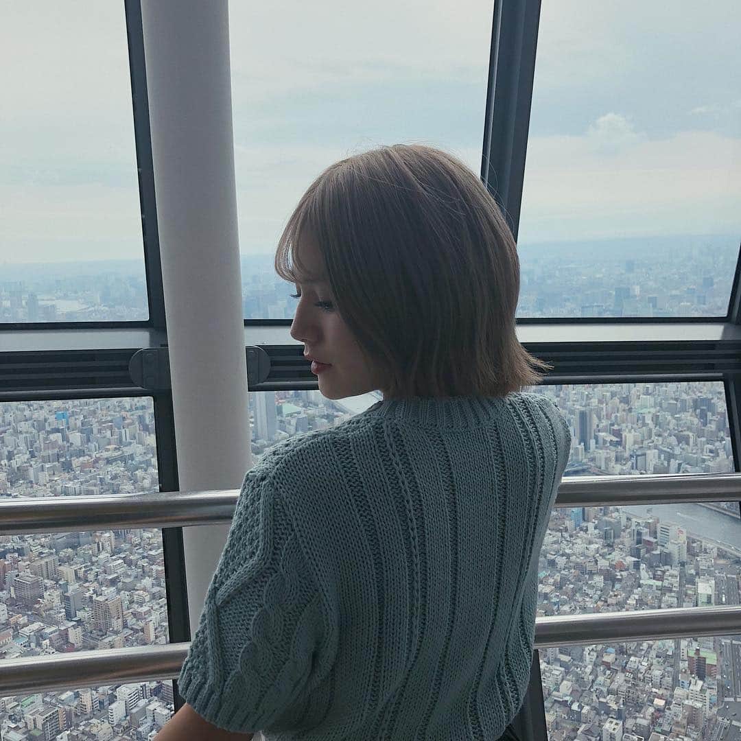 浪花ほのかのインスタグラム：「、 、 、  スカイツリーの上に Barbieのお店があると聞きつけて言ったけどすごくきれかった☺️ #スカイツリー #東京スカイツリー #ソラマチ」