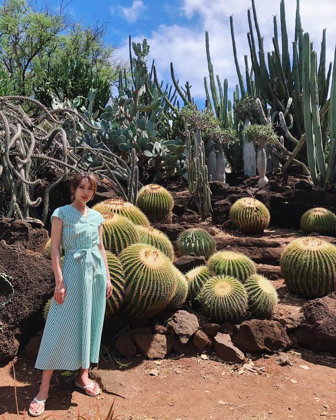 江藤遼さんのインスタグラム写真 - (江藤遼Instagram)「🌵💓🌵💓🌵 . トミーバハマさんの可愛いワンピースハワイで着ました サンダルもすごく歩きやすくて最高っ dress&sandal( @tommybahama_jp ) #hawaii #ootd #fashion #dress #tommybahama #トミーバハマ」4月24日 20時11分 - etooo3