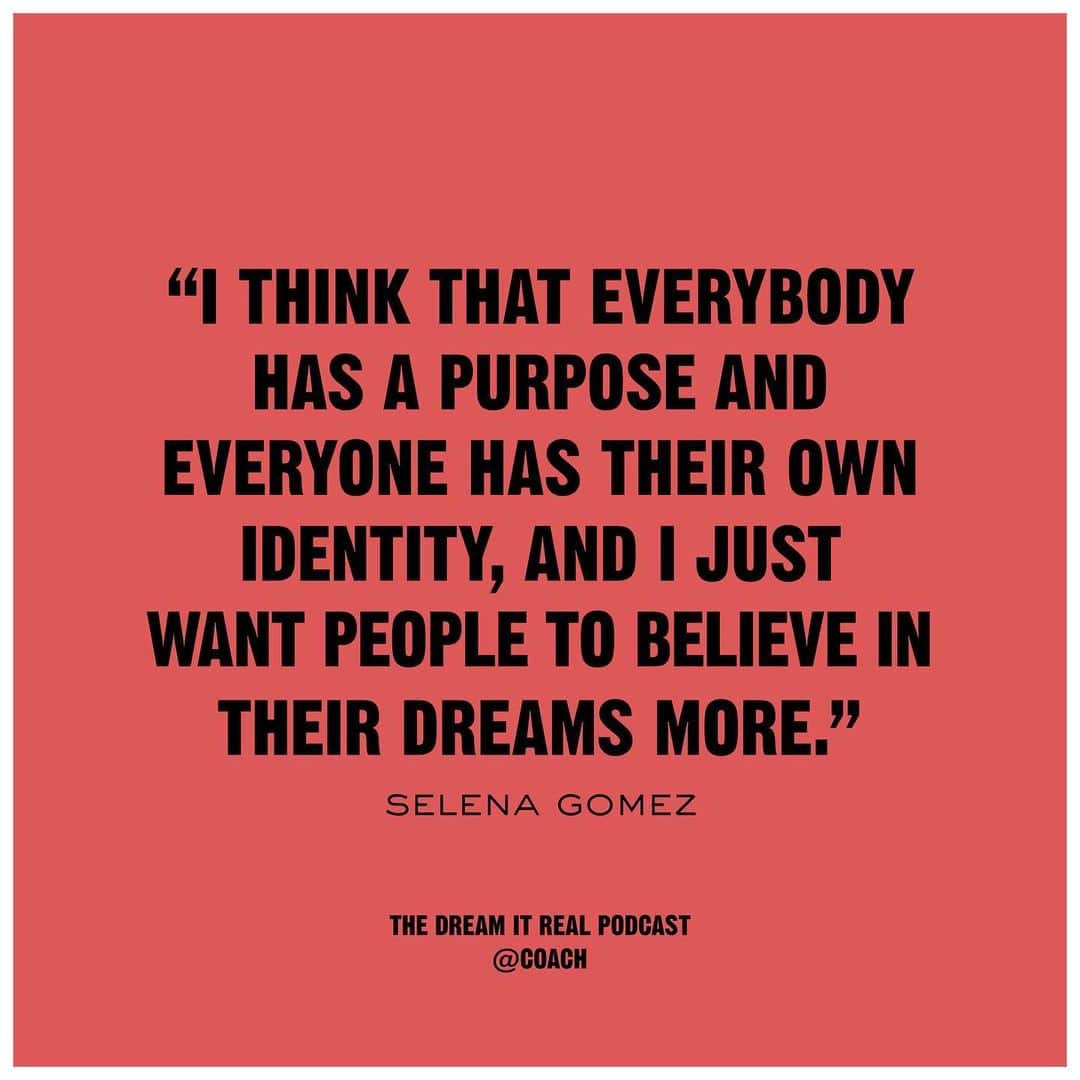 コーチさんのインスタグラム写真 - (コーチInstagram)「Who better than #SelenaGomez to kick off our #DreamItReal podcast, a new series of inspirational conversations around authenticity, courage and community featuring some of our favorite voices. To hear Selena's full interview, hosted by @hebennigatu, click the link in bio and then subscribe to our series on Apple Podcasts, Spotify, Stitcher or wherever you listen to your favorite podcasts to be the first to hear new episodes. Special thanks to @pineapple.fm. #CoachNY」4月25日 7時34分 - coach