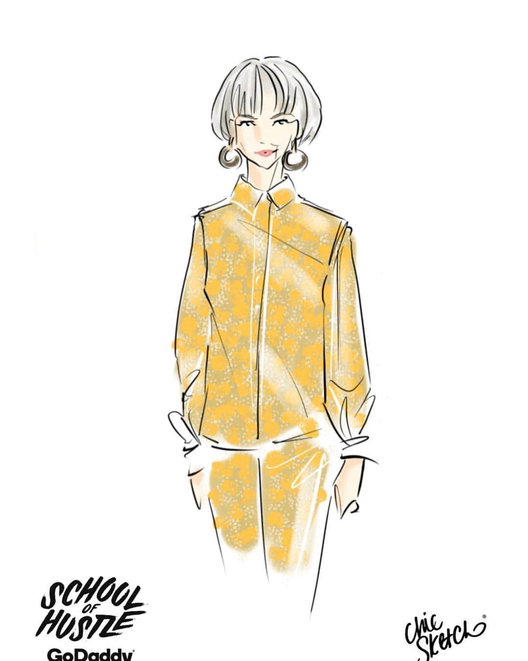 Accidental Iconさんのインスタグラム写真 - (Accidental IconInstagram)「Thanks @godaddy for the wonderful Fireside Chat last week. The setting, host and audience were all beautiful (yes you too Noodle the dog)! Swipe to see the bonus fashion illustration all the guests were given. Could not be happier with mine. #godaddypartner #maketheworldyouwant #schoolofhustle」4月24日 23時50分 - iconaccidental