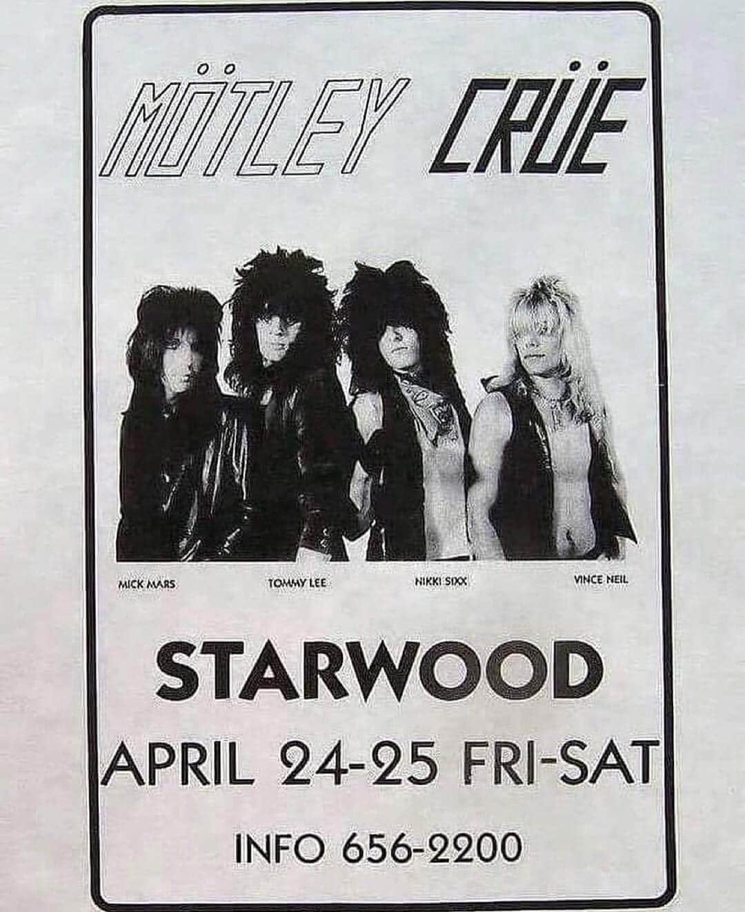 ニッキー・シックスさんのインスタグラム写真 - (ニッキー・シックスInstagram)「On April 24th, 1981 - 38 years ago today Mötley Crüe played their first ever gig at the Starwood club in Hollywood California......... @motleycrue」4月24日 23時55分 - nikkisixxpixx