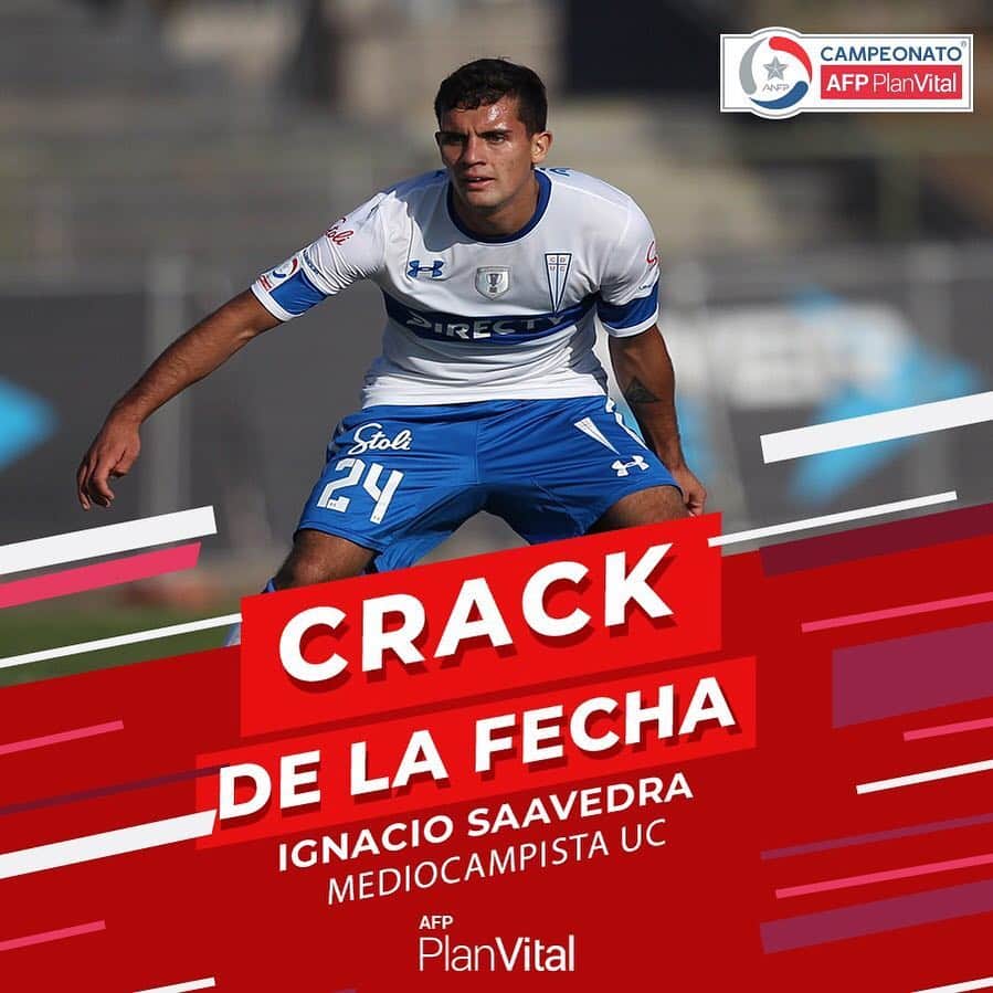 サッカー チリ代表チームさんのインスタグラム写真 - (サッカー チリ代表チームInstagram)「¡Hay ganador en #ElCrackDeLaFecha!  Los hinchas votaron y eligieron a Ignacio Saavedra de @CruzadosSADP como el mejor de la novena fecha del #CampeonatoAFPPlanVital ¡Felicitaciones, Nacho!」4月25日 3時48分 - campeonatochi