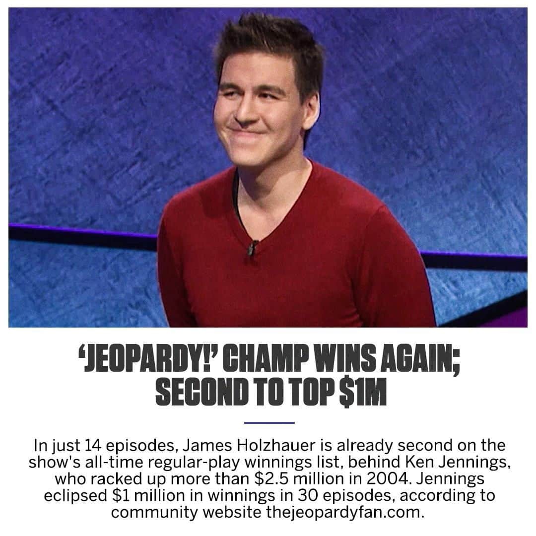 スポーツセンターさんのインスタグラム写真 - (スポーツセンターInstagram)「'Jeopardy!' has never seen a champion like this.」4月25日 5時01分 - sportscenter