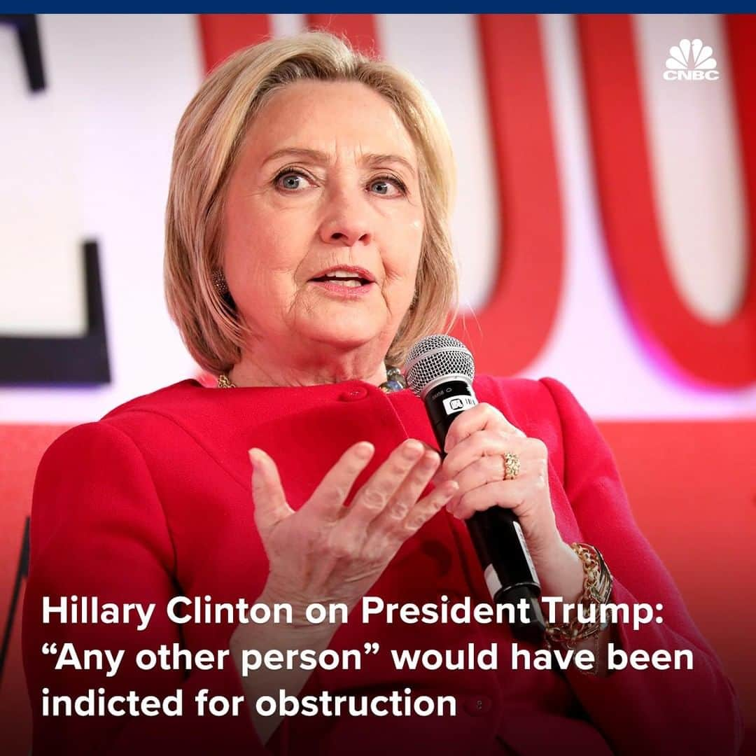 CNBCさんのインスタグラム写真 - (CNBCInstagram)「Key points:⁣ ⁣ ▪️Hillary Clinton said President Trump only avoided obstruction of justice charges after the release of the Mueller report because of the Justice Department’s rule barring the indictment of a sitting president.⁣ ⁣ ▪️The former Secretary of State said “because of the rule in the Justice Department that you can’t indict a sitting president, the whole matter of obstruction was directly sent directly to the Congress.”⁣ ⁣ ▪️Mueller did not conclude that Trump had committed a crime, but suggested that it should be a matter for Congress to debate.⁣ ⁣ To read more about Clinton’s view on the Mueller report, click the link in bio.⁣ *⁣ *⁣ *⁣ *⁣ *⁣ *⁣ *⁣ *⁣ #politics #clinton #hillaryclinton #hrc #trump #presidenttrump #whitehouse #clintons # muellerreport #mueller #business #businessnews #cnbc⁣」4月25日 8時29分 - cnbc