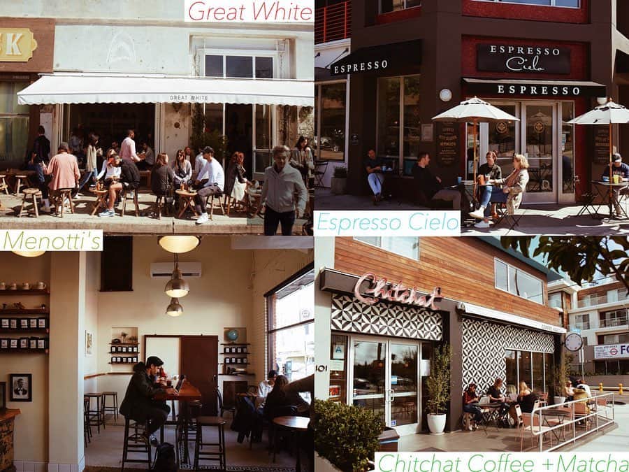 GLITTERさんのインスタグラム写真 - (GLITTERInstagram)「5月号にて紹介中のLA最旬スポットをご紹介❣️﻿﻿ こちらは「サンタモニカ＆ヴェニス﻿」﻿ ﻿﻿ ・Great White(グレイト・ホワイト)﻿﻿ ﻿﻿ ヴェニスビーチから徒歩数分に位置するカフェ。﻿﻿ 朝7時からオープンしていて地元のサーファーや若者から大人気😳🌈﻿﻿ 人気メニューは「藻」を使用したブルーのフルーツボウル🍴﻿﻿ ﻿﻿ @greatwhitevenice ﻿﻿ ﻿ ﻿ ・Espresso Cielo(エスプレッソ・セロ)﻿﻿ ﻿﻿ サンタモニカに2店舗構えるカフェ☕️﻿﻿ 本格的なエスプレッソから話題のジンジャーショットまでバラエティき富んだメニューが人気。軽食や日替わりのパティスリーもあるから「ちょっと小腹が空いたかと」って時にぴったり😏✨﻿﻿ ﻿﻿ @espressocielo ﻿﻿ ﻿ ﻿ ・Menotti's(メノティス)﻿﻿ ﻿﻿ ビーチに向かってウィンワード通りを進むと左手に見えるこじんまりとしたカフェ。重厚感のある落ち着いた雰囲気で地元の人からのリピーター率が高い❣️﻿﻿ ﻿﻿ @menottis ﻿﻿ ﻿ ﻿ ・Chitchat Coffee + Matcha﻿ (チットチャットコーヒー+マッチャ)﻿﻿ ﻿﻿ 昨年オープンしたばかりのHOTスポット。﻿﻿ 人気沸騰中の抹茶にビーツを使ったラテなどフォトジェニックな見た目が支持されていてジェニファー・ローレンスもヘビロテしているんだとか😘💚﻿﻿ ﻿﻿ @chitchatla ﻿﻿ ﻿﻿ ﻿﻿ Photography：IBUKI﻿﻿ ﻿﻿ #GLITTER #5月号 #LA #トレンド #スポット﻿﻿ #カフェ #旅行 #情報 #コーヒー #カフェ好きな人と繋がりたい #cafehopping #coffeetime #coffeeholic #travelforfood #travel #かわいい #海外旅行 #女子旅 #ビーチ #ヴェニス #サンタモニカ #SantaMonica #l4l #f4f #followme #instagood」4月25日 10時16分 - glitter.mag