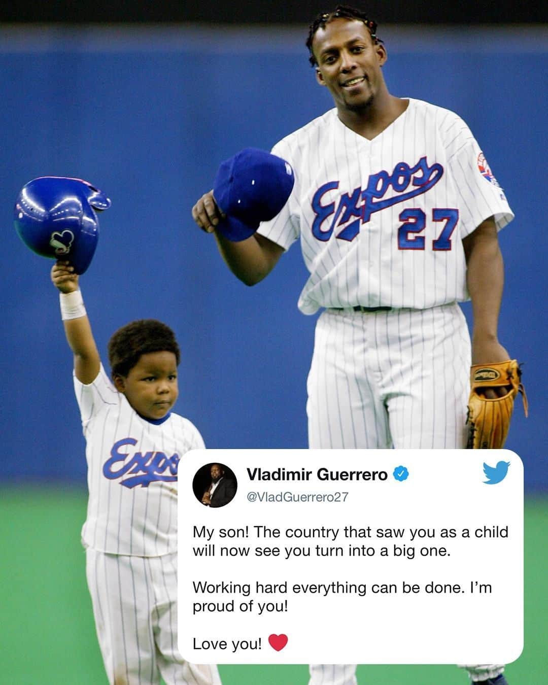 espnさんのインスタグラム写真 - (espnInstagram)「Vladimir Guerrero sends love to his son, Vlad Jr., who's expected to make his MLB debut Friday ❤️ (via @supervlad27)」4月25日 11時06分 - espn