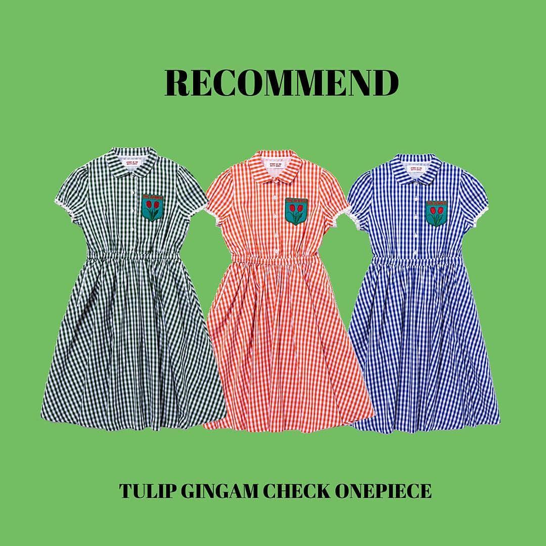 Aymmy in the batty girlsのインスタグラム：「【RECOMMEND】﻿ ﻿ TULIP GINGAM CHECK ONEPIECE﻿ col:GREEN/ORANGE/BLUE﻿ siz:S/M﻿ ¥17,820(taxin)﻿ ﻿ #aymmy #aymmyinthebattygirls﻿﻿ #エイミー #原宿 #ワンピース#チェックワンピース﻿﻿ #ギンガムチェック」