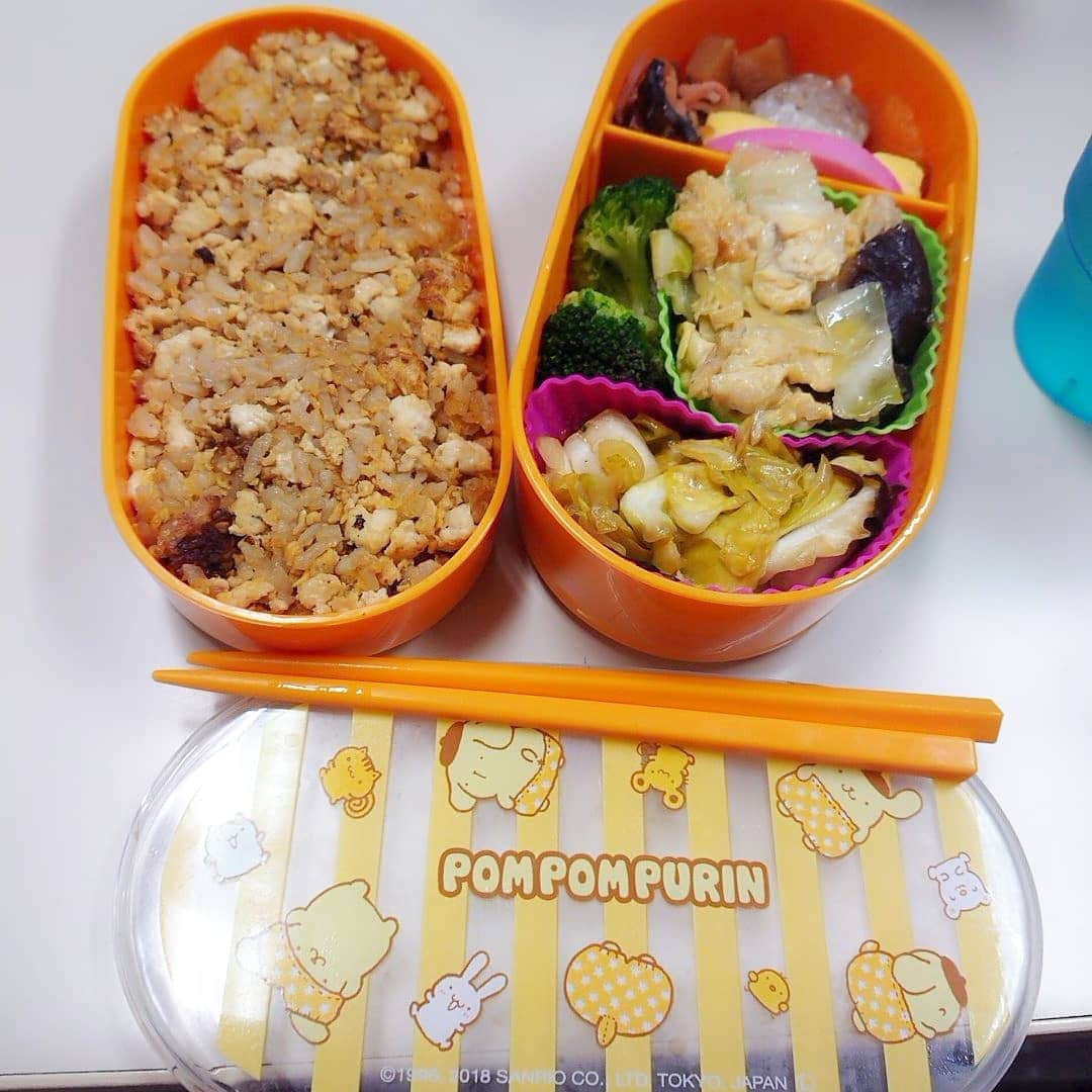 玉響桃乃のインスタグラム：「今日は昨日のお弁当の残りとかで作ったけど食べきれなかった(  i꒳​i )  #お弁当記録」