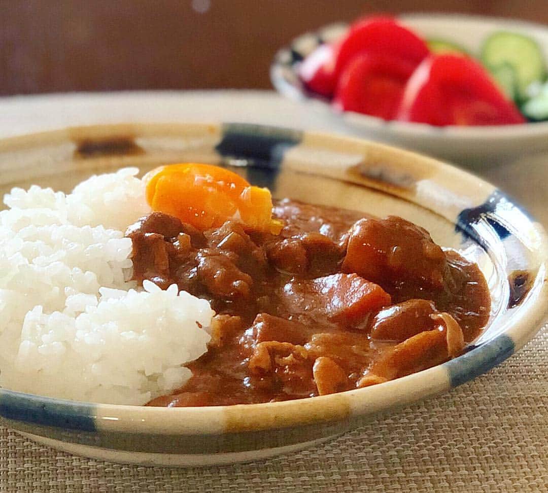 内山理名さんのインスタグラム写真 - (内山理名Instagram)「CHICKEN CURRYな日🍛 ・ 余韻の残るお味… めちゃくちゃ美味しい。 お米は ル・クルーゼ #ココットエブリィ ♡モッチリ炊けるよ。 ・ #curry #chickencurry #lecreuset」4月25日 14時43分 - rinauchiyama_official