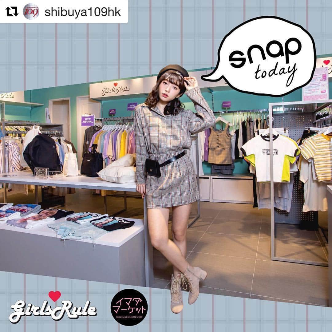 ガールズルールさんのインスタグラム写真 - (ガールズルールInstagram)「🚩#109SNAPGAL 🚩  GirlsRule Model | @carrie1030  Hat: Black Beret With Embroidery Word Clothing set: Grey Checked Shirt & Skirt Bag: Black Leather Waist Bag  @girlsrule_official @109hk_selected  #GirlsRule #SHIBUYA109HK #SHIBUYA109 #SHIBUYA109SelectedStore #OOTD #Fashionista #Lookbook #Spring #Shibuya #TokyoFashion #JapaneseFashion #KoreaFashion #日系穿搭 #韓系穿搭 #Beret #Shirt #Skirt #WaistBag #LeatherBag #ClothingSet #套裝」4月25日 14時57分 - girlsrule_official