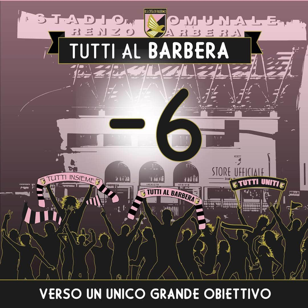 USチッタ・ディ・パレルモのインスタグラム：「📅 Mercoledì 1 Maggio (ore 12.30) 🙌🏻 #TUTTIALBARBERA per ⚽️ PALERMO-SPEZIA 🏟 🎟 Prosegue la vendita dei tagliandi. Tariffe ridotte per donne, Under 18 e Over 65 e promo abbonamenti per la stagione 2019/2020 💪🏻💪🏻💪🏻 tutte le info sul nostro sito ufficiale 💻📲」