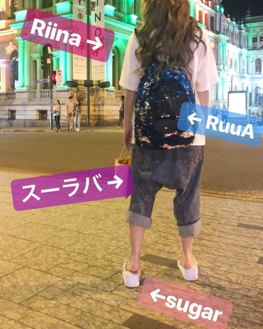 桜井莉菜さんのインスタグラム写真 - (桜井莉菜Instagram)「今日のお買い物コーデさん🚶‍♀️✨ キラキラの街並みに合わせてRuuA @ruua.shop のキラキラバックパック🤭✨ このバックパック、どこ行っても、どこの！？って聞かれる😍 私も一目惚れで速攻GET🙋‍♀️✨ ついでにお洋服もGETしたからまた載せまぁす🌸 2枚目の画像にタグ付けしてますです🖐🏻 #ootd#code#codenate#バックパック」4月26日 1時36分 - rina__sakurai