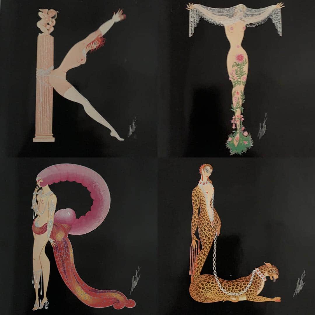 のインスタグラム：「Quelques lettres de l’alphabet d’Erté magnifique #alphabet #erte #illustration」
