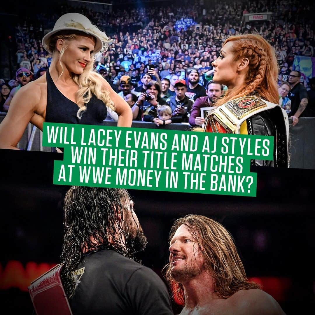 WWEさんのインスタグラム写真 - (WWEInstagram)「Will @ajstylesp1 and @laceyevanswwe be the new champs after #MITB?」4月26日 2時00分 - wwe