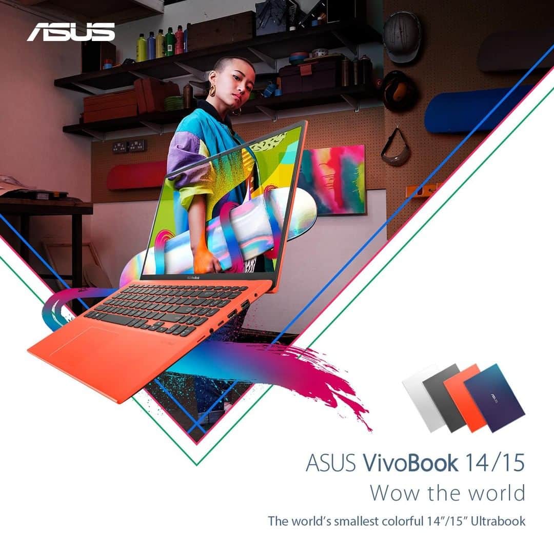ASUSさんのインスタグラム写真 - (ASUSInstagram)「Don't wait, create! #VivoBook 14/15 is the world's smallest colorful 14/15-inch ultrabook that comes in eye-catching hues and incredible performance so you can #WowTheWorld. #laptops #technology #asus」4月25日 19時35分 - asus