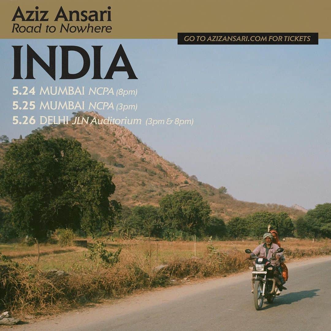 アジズ・アンサリのインスタグラム：「INDIA: Beyond excited to finally perform in India for the first time in my career. Tickets on sale now at azizansari.com」