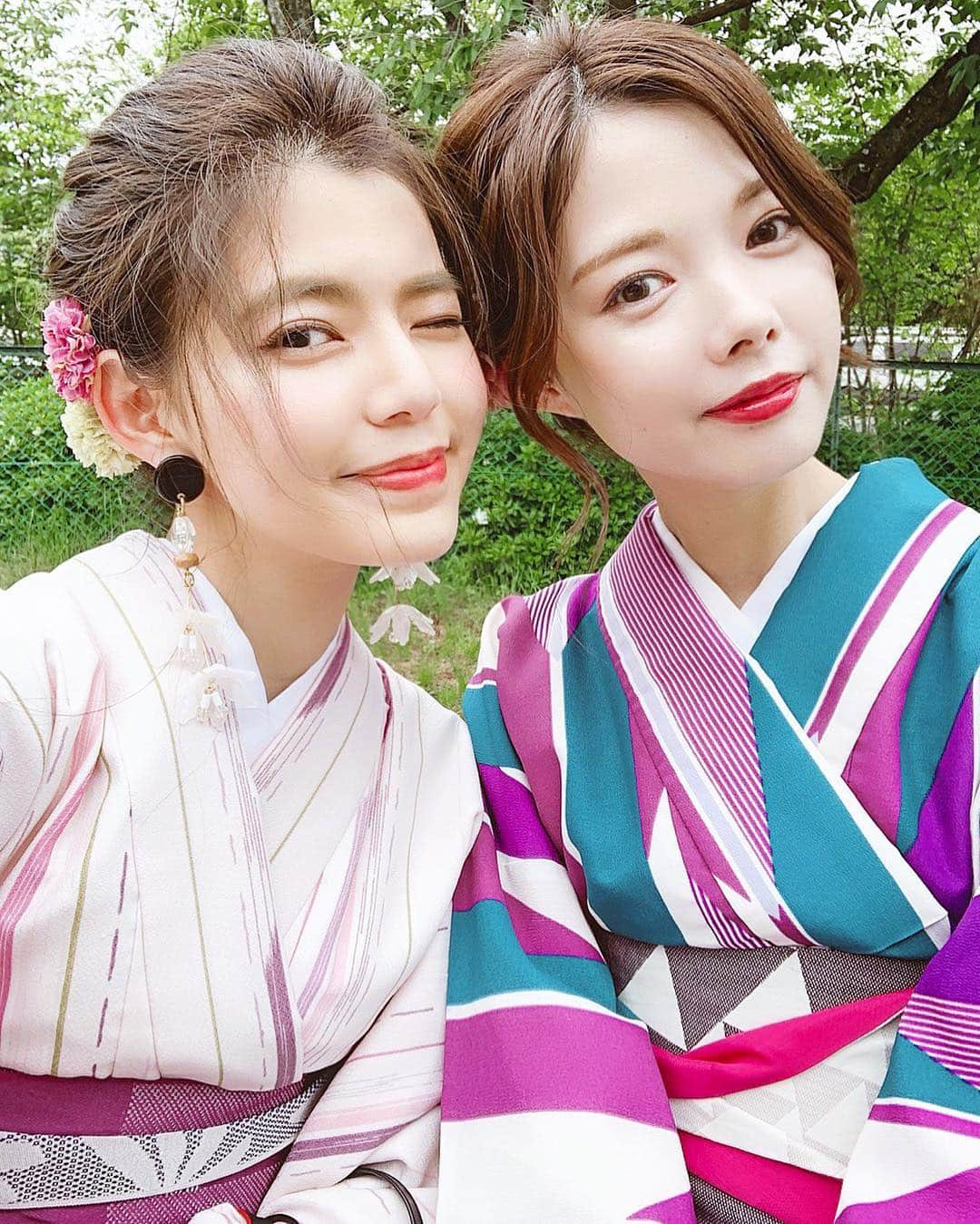 畑有里紗さんのインスタグラム写真 - (畑有里紗Instagram)「恒例になってきた Wありさでの京都観光⛩👘🌸 今回も @kyonomiyako.kawaramachi  で着物レンタルしたよー！ 1950円で借りれるのは破格すぎる👏 京都内に店舗数も多いから 都合のいい場所で予約取れるのも🙆‍♀️ ↓ちなみに #プレ花嫁 のみなさんに情報💍↓ 系列のお店 @haru_wedding_kyoto では 和装のウェディング前撮りもやってるよ(^^) 京都のロケーションで 前撮りするのも最高やなぁ😇🌈 . #京都観光#京都#kyoto#japan #kimono#着物#京乃都#京都旅行  #京乃都河原町#着物レンタル #京都着物レンタル」4月25日 20時51分 - arii_m36