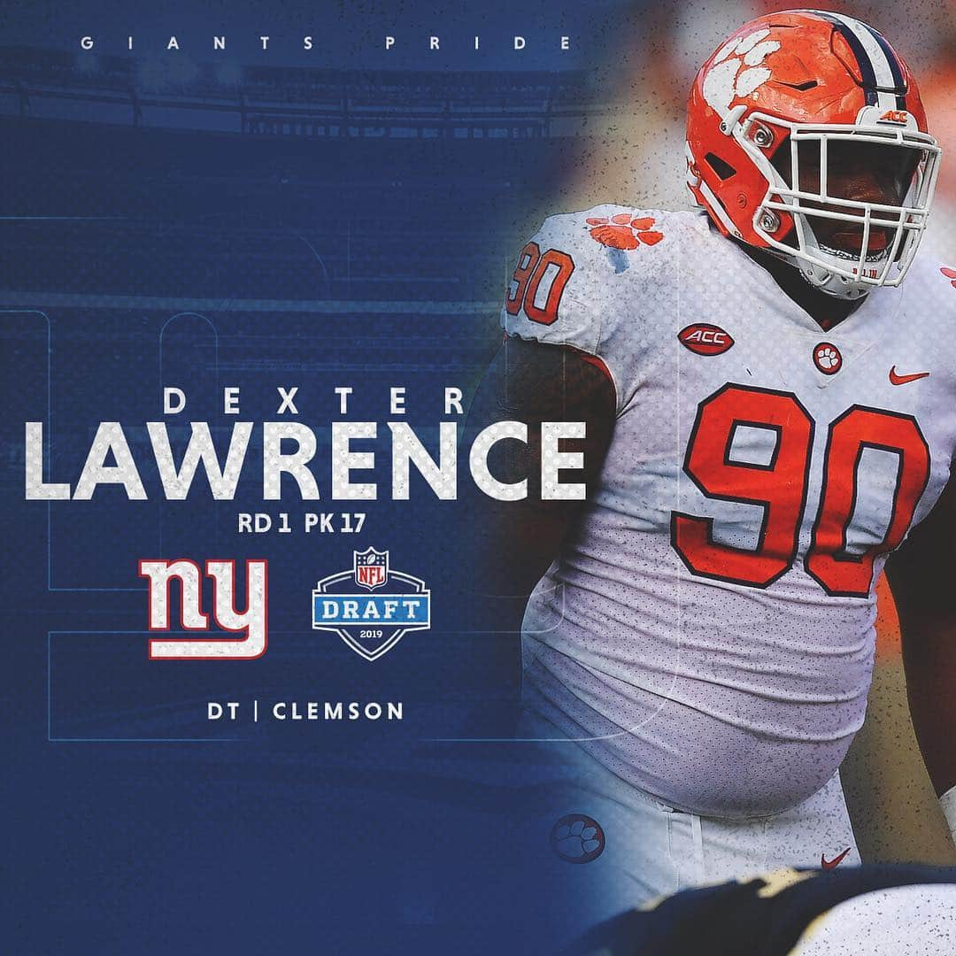 New York Giantsさんのインスタグラム写真 - (New York GiantsInstagram)「Welcome to Big Blue, Dexter Lawrence‼️」4月26日 11時16分 - nygiants