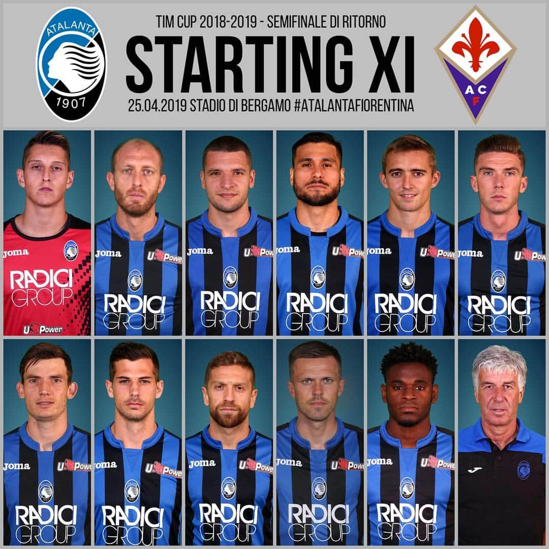 アタランタBCさんのインスタグラム写真 - (アタランタBCInstagram)「#AtalantaFiorentina ecco il nostro XI titolare 💪🏻 #TIMCup #GoAtalantaGo ⚫️🔵」4月26日 2時53分 - atalantabc