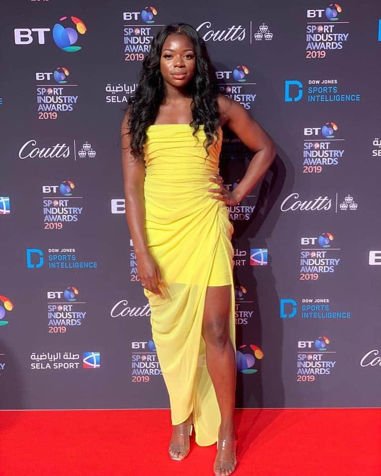 アシャ・フィリップのインスタグラム：「Tonight at the BT @sportindustry Awards 😘 . Styled by @jennahfayex💕 Make up @teshlewis 💕 . . #BTSIA #SportsIndustry #Sport #Business #Fashion #RedCarpet #Dress」