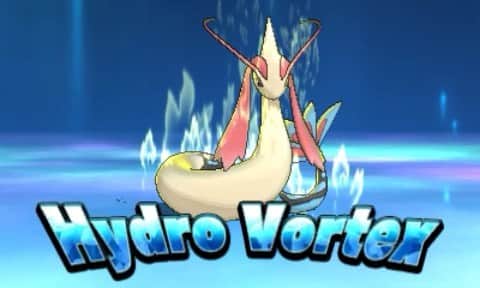 のインスタグラム：「Your Water-type Pokémon deserve an oceanic boost!  Give your Pokémon a Waterium Z to power-up Water-type damage moves to the super powered Hydro Vortex! This uses Z-Power to create a huge whirling current that swallows the target at full force. 😨🌊」