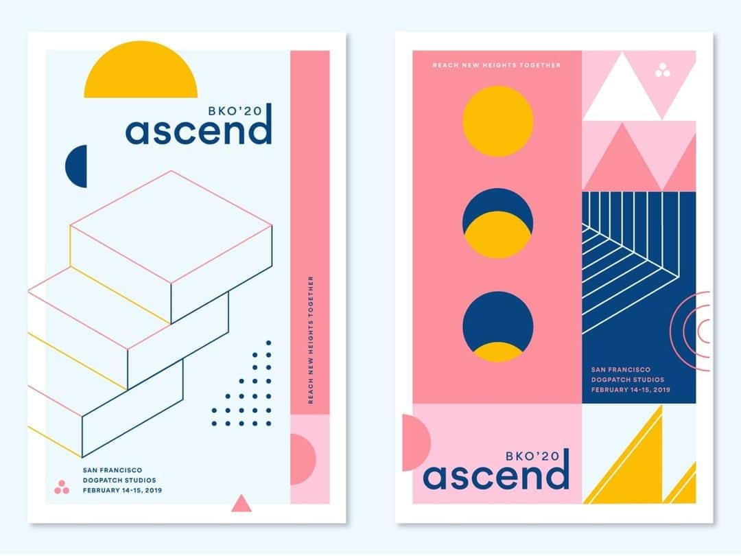 Dribbbleさんのインスタグラム写真 - (DribbbleInstagram)「Everything here puts a smile on my face. Great work! Ascend Promo Posters by @mayaealey for @asanadesignteam⠀ ⠀ #dribbble #dribbblers #design #illustration #asana」4月26日 7時30分 - dribbble