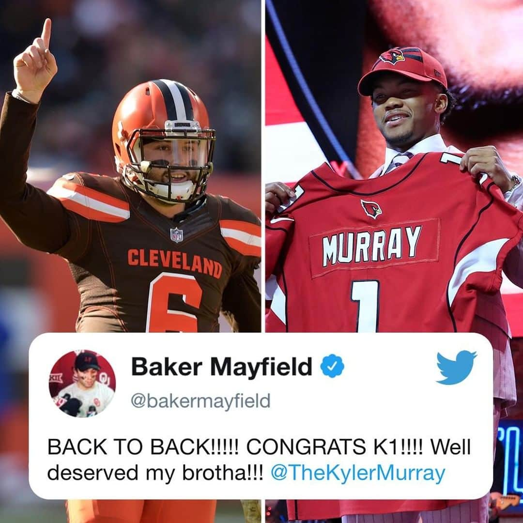 espnさんのインスタグラム写真 - (espnInstagram)「From last year's No. 1 pick to this year's ... @bakermayfield showing Kyler Murray love on his big day 👏」4月26日 10時01分 - espn