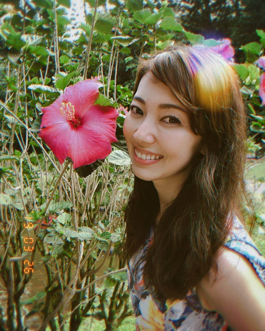 杉山由紀子のインスタグラム：「お花大好き✨✨ * 早くあったかくならないかなー✨ * * #ハイビスカス #🌺 #花 #flower  #大好き #夏 #恋しい #Hawaii」