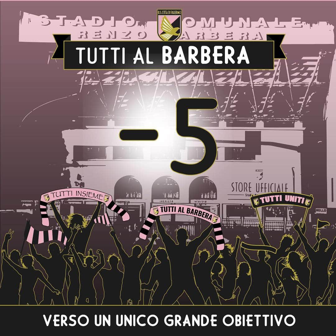 USチッタ・ディ・パレルモのインスタグラム：「📅 Mercoledì 1 Maggio (ore 12.30) 🙌🏻 #TUTTIALBARBERA per ⚽️ PALERMO-SPEZIA 🏟 🎟 Tariffe ridotte per donne, Under 18 e Over 65 e promo abbonamenti per la stagione 2019/2020 💪🏻💪🏻💪🏻 tutte le info sul nostro sito ufficiale 💻📲」