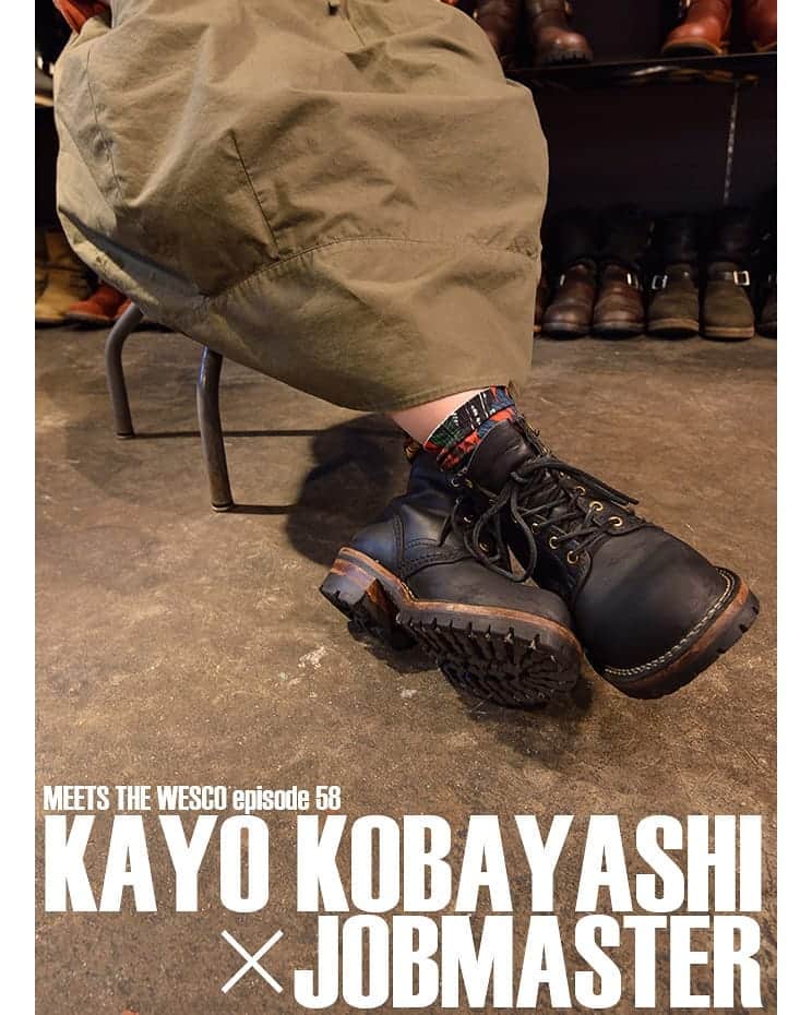 のインスタグラム：「【Meets The Wesco episode 58】VirginHarley.com 今回のMeets The Wescoは、群馬県のウエスコ正規代理店「KLAMP」の小林佳世さんにご登場頂きました。シンプルかつベーシックで、ハードなイメージのものが好きだという彼女は、ボスとジョブマスターの２足を交互に愛用しており、そのどちらも見事な経年変化が現れています。是非ご覧ください。 自らが被写体となってコーディネートの提案をされているインスタも要チェックですよ。 @klamp_kayo . 『Meets The Wesco』 http://www.virginharley.com/feat/kayo-kobayashi%E2%98%93jobmaster/ . #wesco #VirginHarley #MeetsTheWesco #KLAMP #madeinUSA #oregon #scappoose #since1918 #wescojapan #wescoebisu #wescosetagaya #wescokanazawa」