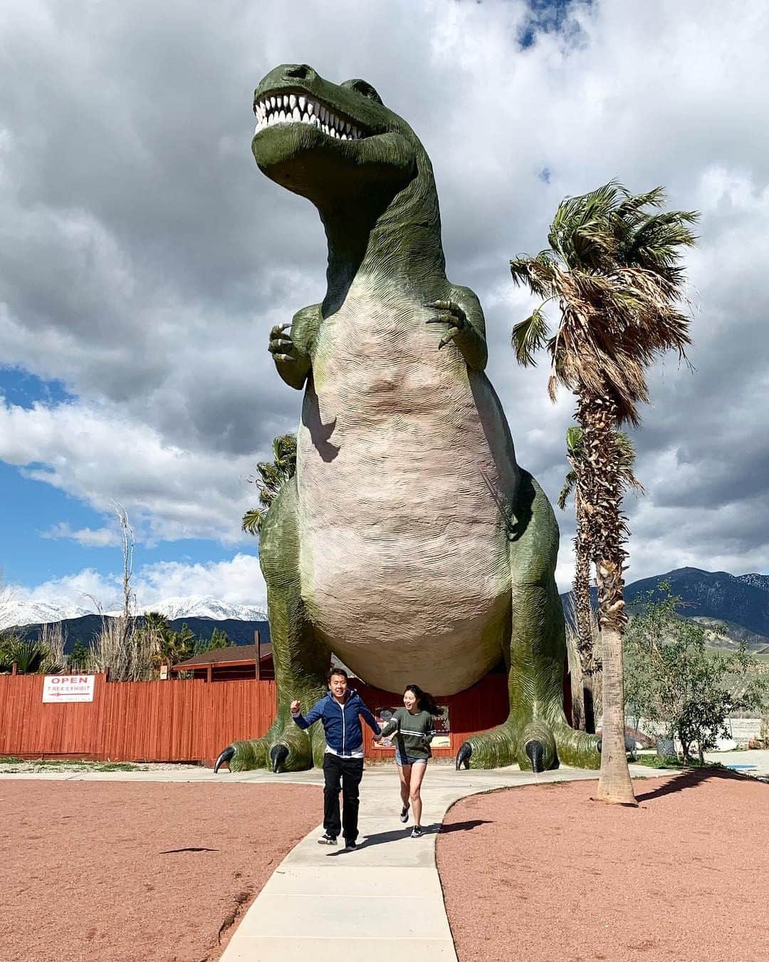 Visit The USAさんのインスタグラム写真 - (Visit The USAInstagram)「"They're approaching the Tyrannosaur paddock!" The Cabazon Dinosaurs outside of Palm Springs, California have staked their claim in pop culture — so much so that the beloved roadside attraction has appeared in multiple cult films, from Pee Wee Herman's Big Adventure to The Wizard. 📸: @thehkcouple」4月26日 22時27分 - visittheusa