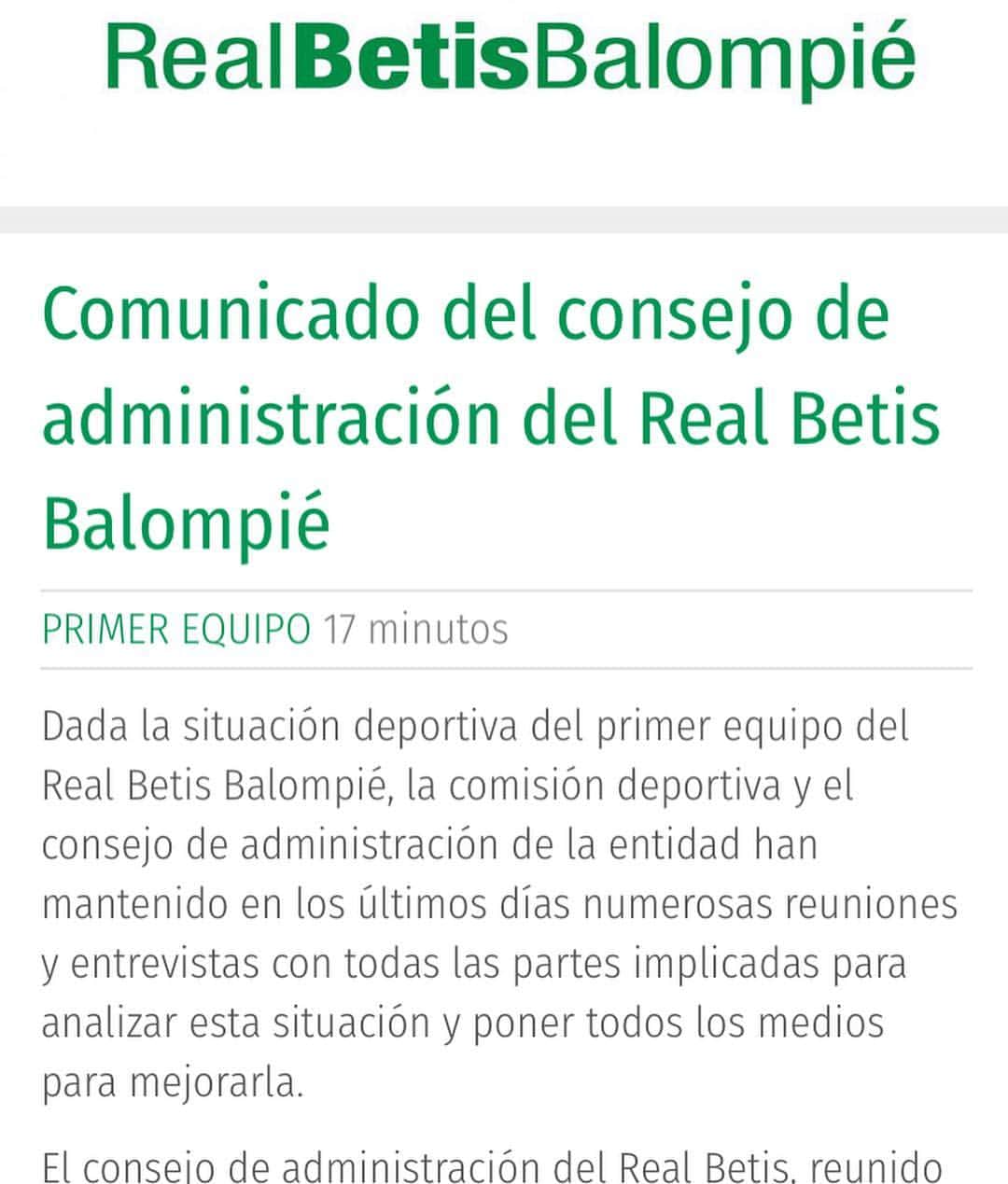 レアル・ベティスさんのインスタグラム写真 - (レアル・ベティスInstagram)「📣 OFICIAL | Comunicado del consejo de administración del Real Betis Balompié ➡ (Link en bio)」4月26日 22時32分 - realbetisbalompie