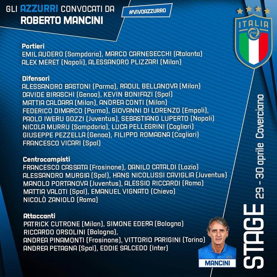 サッカーイタリア代表さんのインスタグラム写真 - (サッカーイタリア代表Instagram)「#Nazionale 🇮🇹 I 3️⃣5️⃣ #azzurri #convocati dal Ct Roberto #Mancini per lo #stage del 29 e 30 aprile a #Coverciano ⚽️. ℹ️ L’articolo 👉🏻 www.figc.it  #VivoAzzurro」4月27日 0時10分 - azzurri