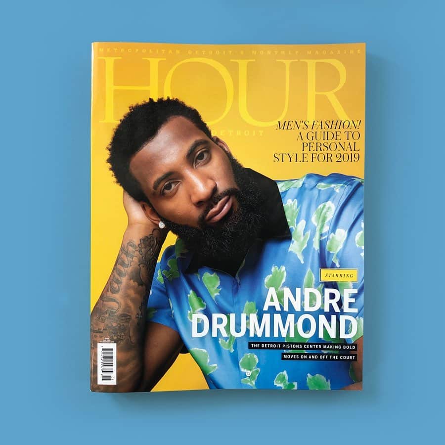 アンドレ・ドラモンドのインスタグラム：「Honored to be featured in this year’s men’s fashion issue. Thank you @hourdetroitmagazine」