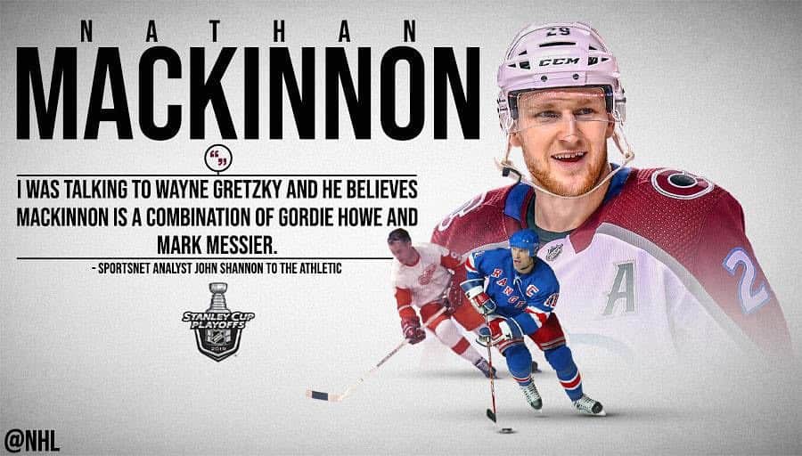 NHLさんのインスタグラム写真 - (NHLInstagram)「High praise for @mackinnon29 from the Great One himself! 👏 (via TW/ryan_s_clark)  @coloradoavalanche vs. @sanjosesharks TONIGHT at 10:00 ET on @nhlonnbcsports and @sportsnet」4月27日 4時23分 - nhl