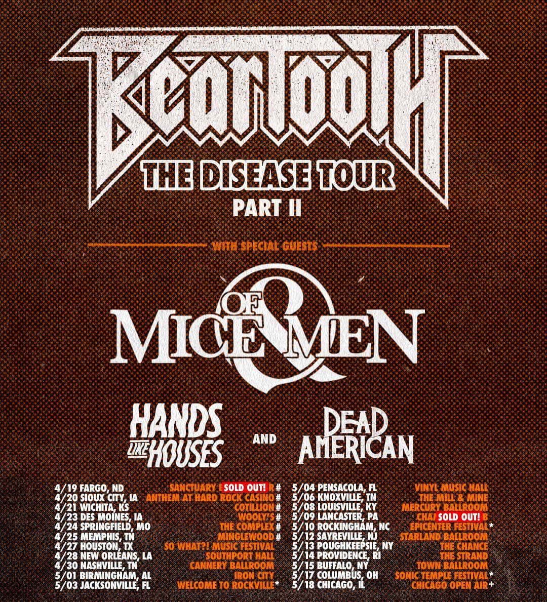 Of Mice & Menさんのインスタグラム写真 - (Of Mice & MenInstagram)「Really excited to be back on #TheDiseaseTour with the homies @beartoothband @handslikehouses & @deadamerican! Comment below which show you’re coming to 👇👇 • OFMICETICKETS.COM」4月27日 4時37分 - omandm